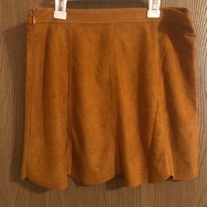 Suede mini skirt